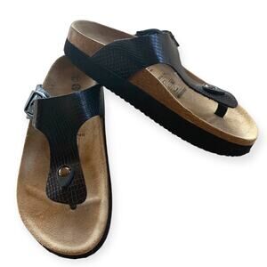 Natural Walk by Esmara Black Thong Sandal Comfort Slides 39 8.5